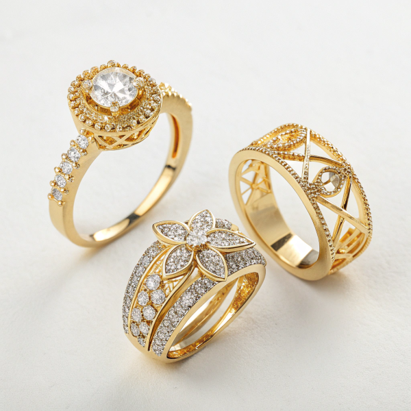 small gold with diamond rings